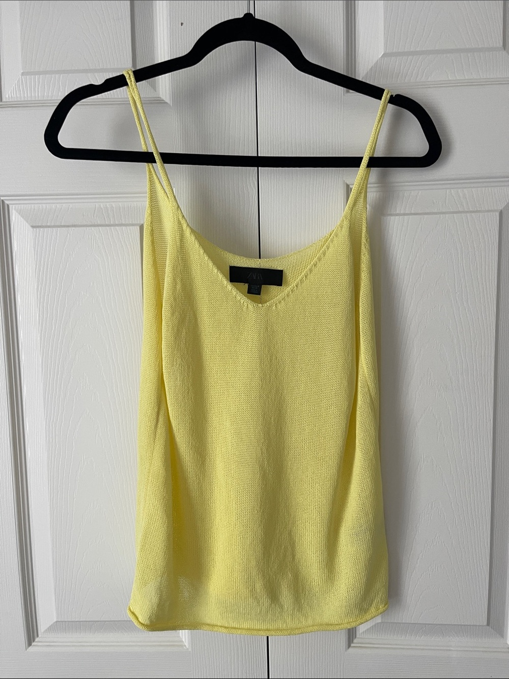 Zara Bright yellow knit tank top